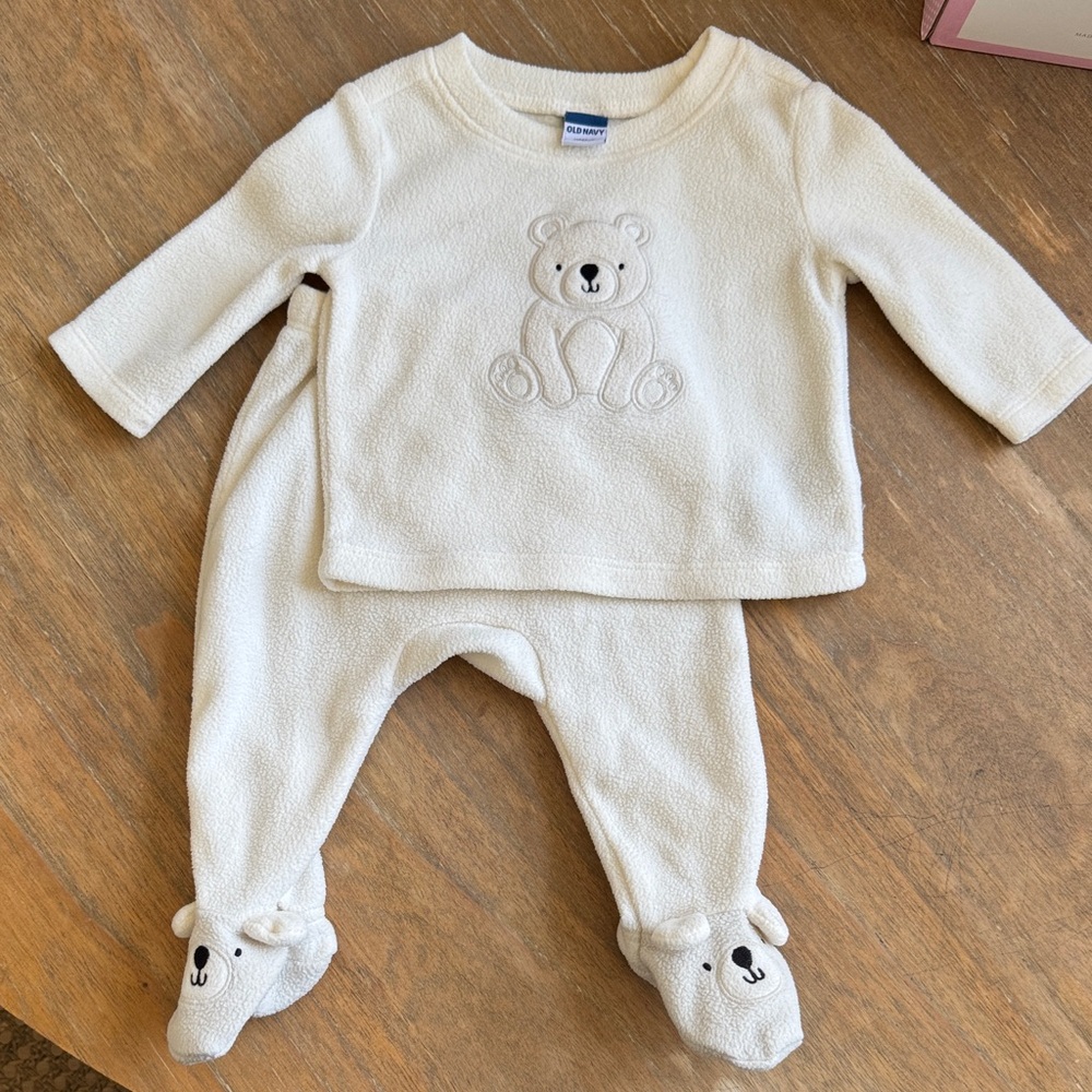 Adorable Bear Embroidered Baby Outfit